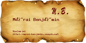 Mérai Benjámin névjegykártya